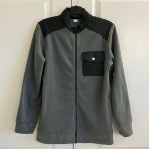 NEW w/tags Old Navy full zip fleece jacket, gray/blk, boys XXL(18)